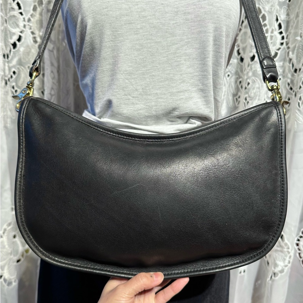 Coach Small Swinger Black Leather Crossbody Bag